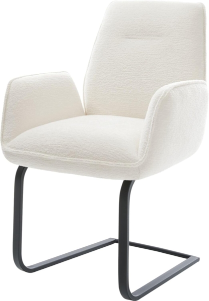 Freischwinger Zoa-Flex Bouclé Soft Beige Freischwinger flach Schwarz Taschenfederkern