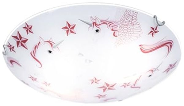 LED Kinder Deckenlampe, Einhorn, rosa-weiß, 40 cm, NATALIE