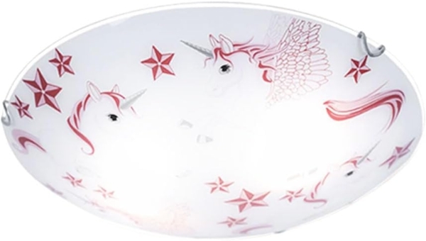 LED Kinder Deckenlampe, Einhorn, rosa-weiß, 40 cm, NATALIE