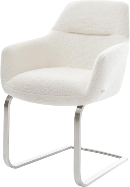 Freischwinger Pejo-Flex Bouclé Soft Beige Freischwinger flach Edelstahl Taschenfederkern