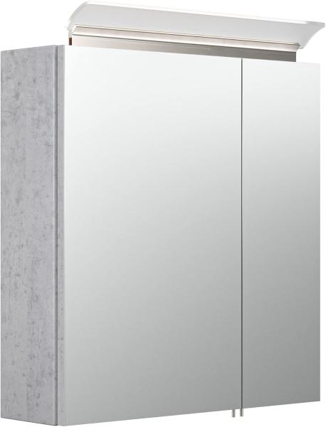 Spiegelschrank 60cm inkl. Design LED-Lampe und Glasböden beton : Beton