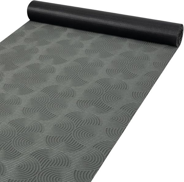 ANRO Läufer Velora Teppichläufer hochwertig Küchenteppich, Rechteckig, Höhe: 3 mm, Küchen- Flurläufer 100cm Wellen Anthrazit pflegeleicht