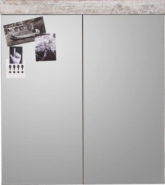 Badmöbel Spiegelschrank Cancun ohne Spiegellampe Pinie weiß Shabby 72 cm