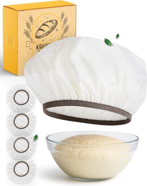 Krustenzauber Backmatte Zubehör - Brotschlingen, Schneebesen, Backmatte, Teig Reinigungstücher, 4x Abdeckhaube