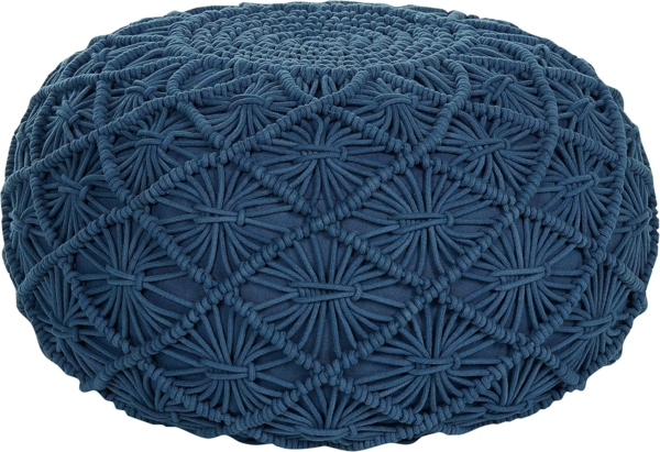 Pouf BERKANE Marineblau Baumwolle 50 cm 50 cm Bild 1