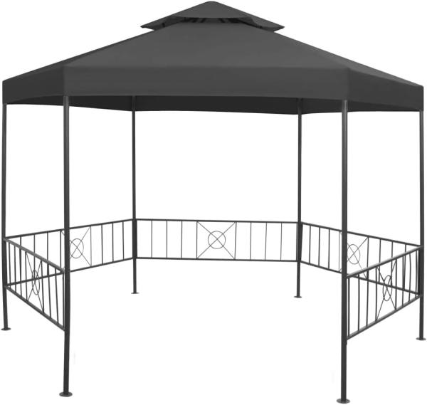 vidaXL Gartenpavillon 323x275x265 cm Anthrazit 47961