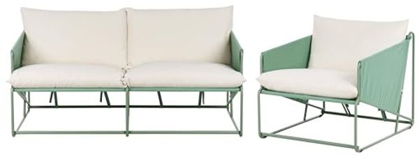 Gartensofa Set 3-Sitzer PONTE Metall Grün
