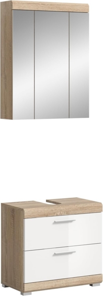 furnling Badmöbel-Set Scott, (2-St, bestehend aus Badezimmerspiegelschrank, Waschbeckenunterschrank), Badkombination, Badschränke, modern, Breite 60 cm