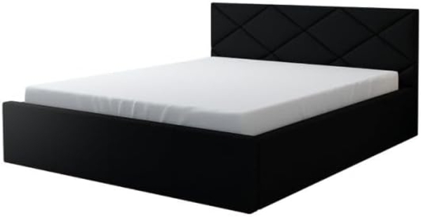 Polsterbett VIGI 160x200 mit Matratze, Bettkasten und Lattenrost. Farbe: Schwarz 16