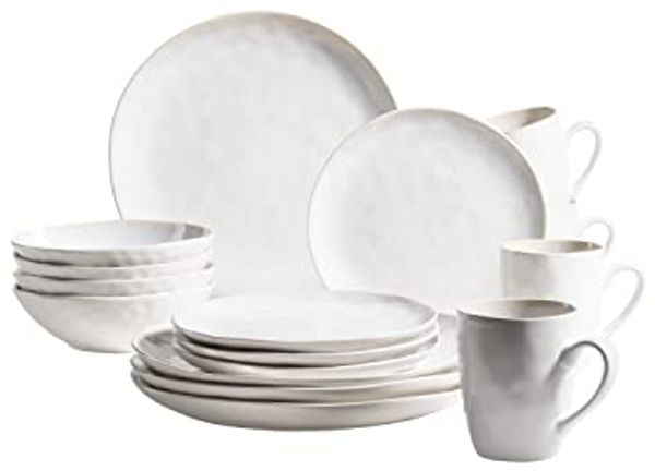 Mäser 931856 Kombiservice Frozen für 4 Personen, Steinzeug, weiß (1 Set, 16-teilig)