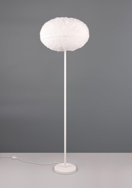 lightling Stehlampe Frieda, ohne Leuchtmittel, mit Schirm aus Plüsch, mit Fußschalter, E27