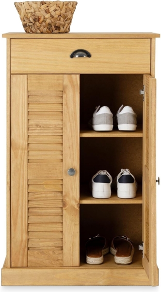 IDIMEX Kommode VENETA, Flurschrank aus Kiefer Massivholz mit 2 Türen 1 Schublade natur