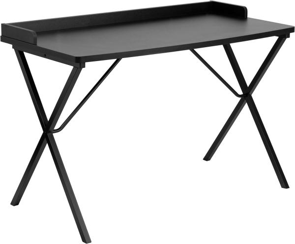Flash Furniture Computer-Schreibtisch, Stahl, schwarze Laminat-Tischplatte/schwarzes Gestell, 60 x 120 x 80 cm