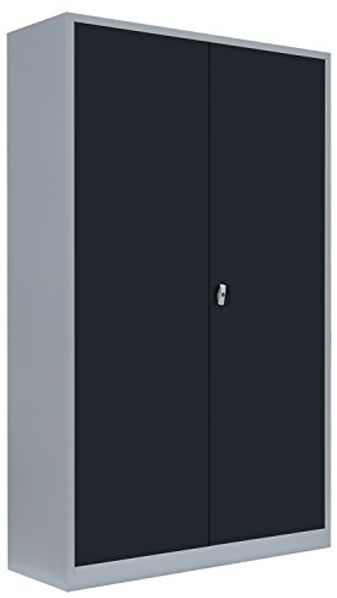 XXXL Stahl-Aktenschrank Metallschrank abschließbar Büroschrank Stahlschrank 195 x 120 x 42,2 cm Grau/Anthrazit 530378