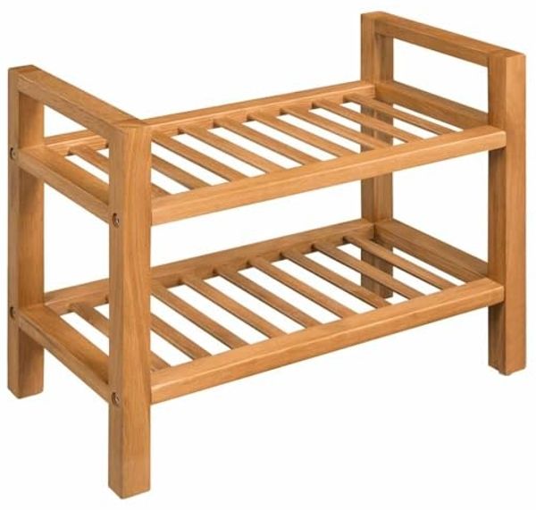 vidaXL Schuhregal mit 2 Etagen 50x27x40 cm Massivholz Eiche 244208