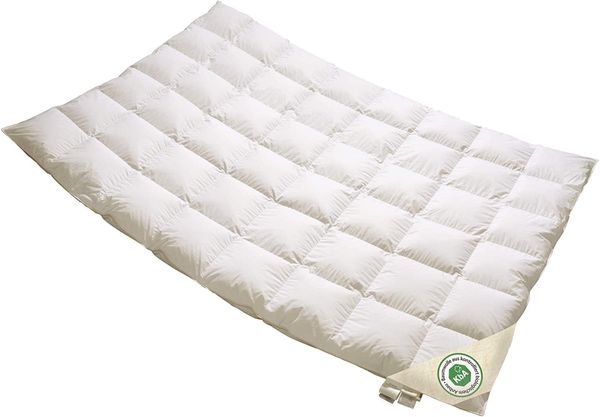 Vitaschlaf Daunenbettdecke Vitaschlaf® BIO-LUXE-KBA Bettdecken für Sommer Winter Ganzjahresdecke, Füllung: 100% Daunen, alle Wärmestufen, Bezug: 100% BIO-BAUMWOLLE, Bettdecke 135x200 cm, 155x220 cm und weitere Größen, Made in Germany