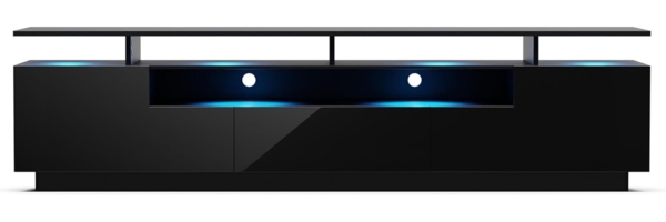 blumfeldt Lowboard Perth Lowboard Fernsehschrank 195 x 44 x 50 cm, Fernsehschrank weiß TV-Schrank 3 Schubladen 195 x 44 x 50 cm (BxHxT)