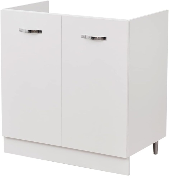 Shally Dogan Unterschrank für Küche, 2 Türen, Unterschrank, 80 Stück für Spülbecken (80 x 50 x 85 cm, Weiß) Bild 1