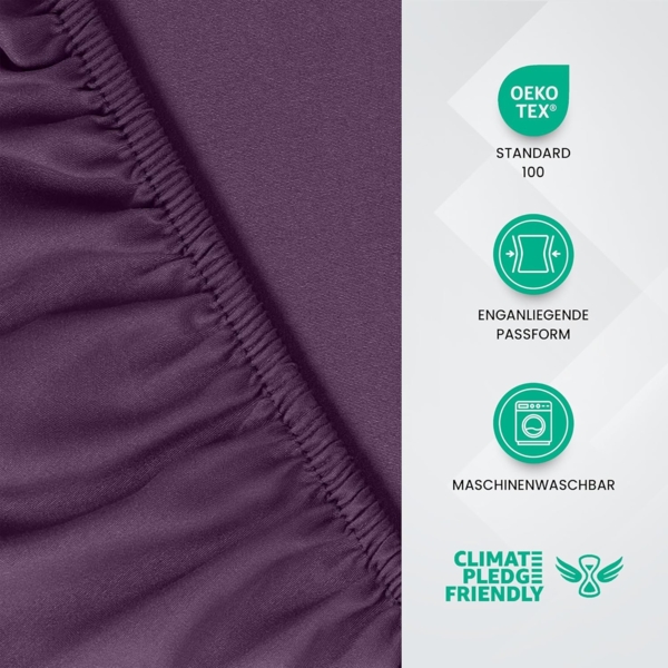 Utopia Bedding - Spannbettlaken 140x200 cm - Lila - Gebürstete Polyester-Mikrofaser Spannbetttuch - 35 cm Tiefe Tasche Bild 3