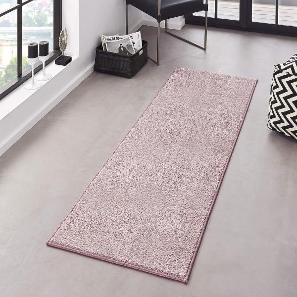 Kurzflor Teppich Pure Uni Flieder-Rosa - 80x200x1,3cm