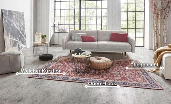 Vintage Teppich Vivana Bordeaux Rot 80x150 cm Bild 4