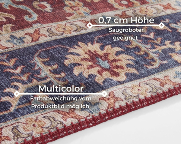 Vintage Teppich Vivana Bordeaux Rot 80x150 cm Bild 5