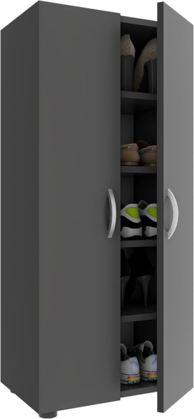 VCM Schuhschrank Ulas 918425 Anthrazit H. 108 x B. 49 x T. 30 cm