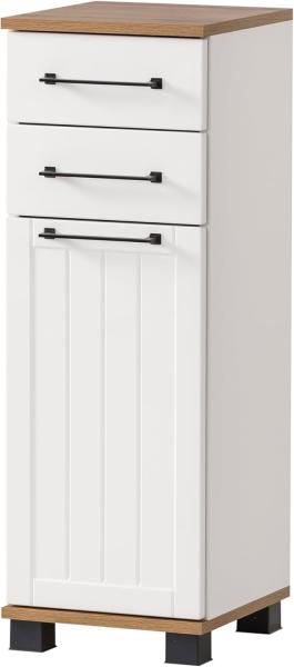 SCHILDMEYER Unterschrank Kommode Badschrank Badmöbel mattweiß 30,3 x 88,1 x 32,6 cm
