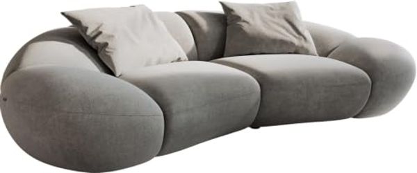 2-Sitzer Lunna 280x170 cm Strukturstoff Soft Grau 2 Kissen