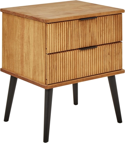 Nachttisch mit 2 Schubladen TIMMINS Heller Holzfarbton