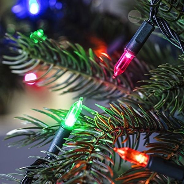 Lights4fun LED-Christbaumkerzen 150er LED Lichterkette Weihnachtsbaumbeleuchtung bunt 15m