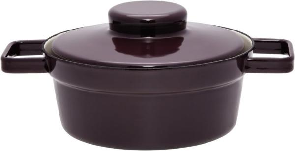 Riess Kasserolle Aromapod mit Deckel Ø20cm 1,2 Liter Dark Aubergine Emaille