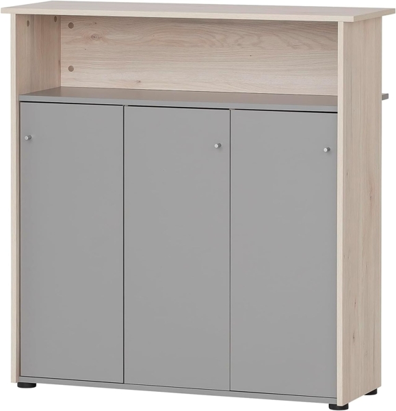 Schildmeyer Empfangstresen, Holzwerkstoff, sandeiche Dekor/platingrau, 107 x 44 x 111 cm