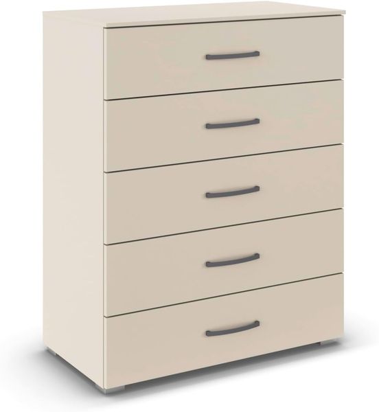 rauch Aditio Box, Kommode, 5 Schubladen, mit Softclose-Funktion, Farbe Beige, BxHxT 80x100x43cm