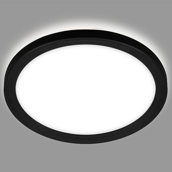 Briloner LED Panel Slim Ø 19 cm, schwarz, utraflach