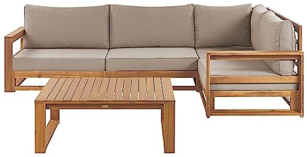 Beliani 'TIMOR' Lounge Set, Zertifiziertes Akazienholz Heller Holzfarbton