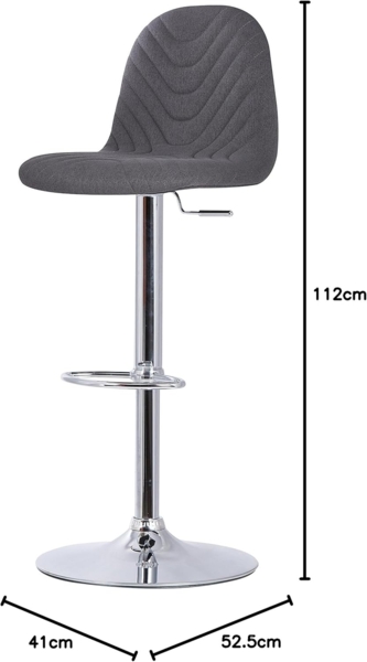 byLIVING Barhocker CASINO / Moderner Barhocker in anthrazit / Gestell verchromt mit Höhenverstellung / 360° drehbar / B 41,H 91,5-112,T 52,5 cm Bild 3