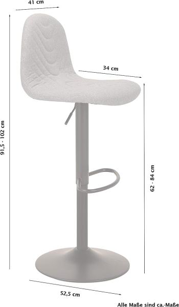 byLIVING Barhocker CASINO / Moderner Barhocker in anthrazit / Gestell verchromt mit Höhenverstellung / 360° drehbar / B 41,H 91,5-112,T 52,5 cm Bild 7