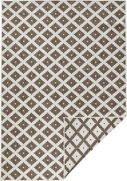 In- & Outdoor Wendeteppich Nizza Grau Creme - 160x230x0,5cm