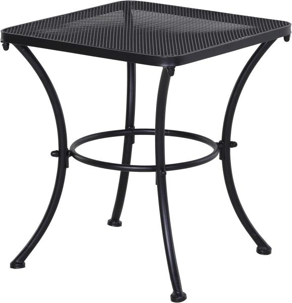 Outsunny Garten Couchtisch, Beistelltisch, Kaffeetisch, Metall, Schwarz, Terrasse, 45 x 45 x 50 cm