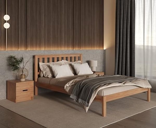 Krok Wood Massivholzbett Sofia mit Kopfteil in Buche