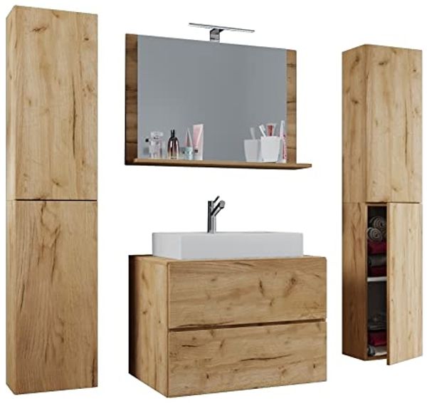 VCM Badmöbel Waschtisch Lendas 915212 Honig-Eiche H. 150 x B. 126 x T. 51 cm