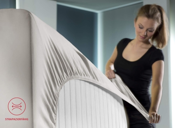 fleuresse Jersey-Elasthan Spannbettlaken Comfort 120x200 cm Creme Bild 7