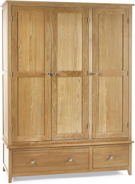 Julian Bowen Mallory 3-türiger Kleiderschrank, Eiche, 190 x 142 x 55 Bild 3