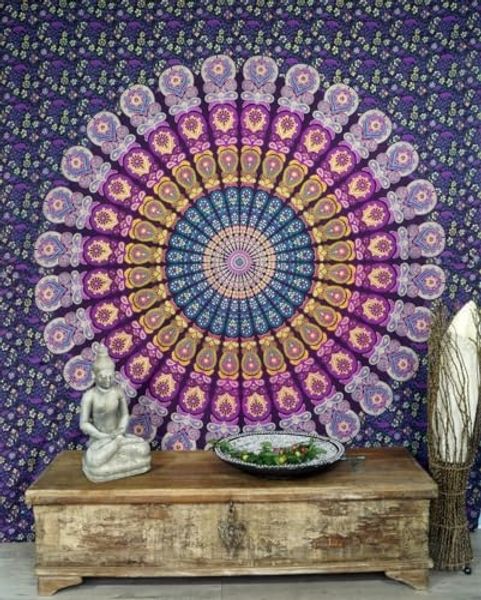 Guru-Shop Tagesdecke Boho-Style Wandbehang, indische Tagesdecke..
