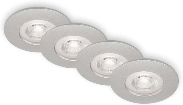 Briloner LED-Einbauleuchten Kulana 4er Set Mini 4,9W 480lm chrom-matt