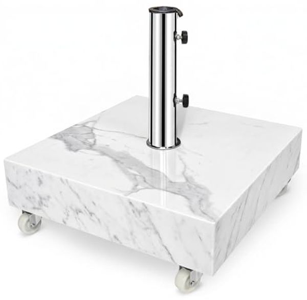 osoltus Schirmständer mit Rollen in Marmor Optik glanz 60kg 50x50cm