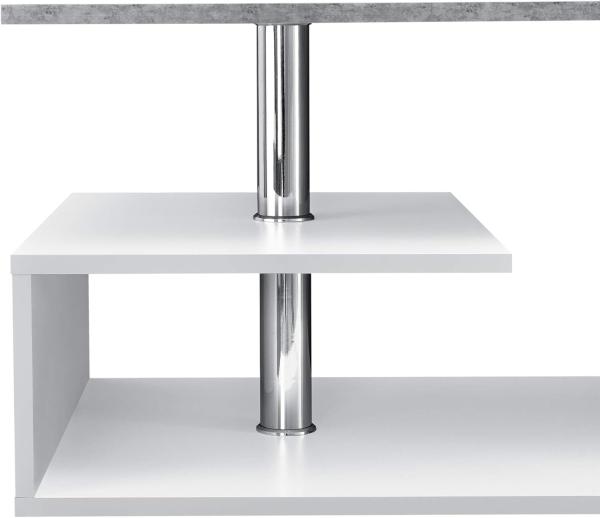 en.casa Couchtisch 'Harleem' 90x50 cm Weiß/Betonoptik Bild 7