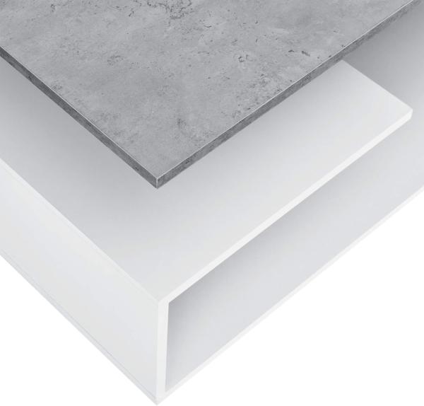 en.casa Couchtisch 'Harleem' 90x50 cm Weiß/Betonoptik Bild 6