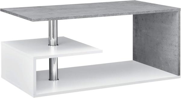 en.casa Couchtisch 'Harleem' 90x50 cm Weiß/Betonoptik Bild 5
